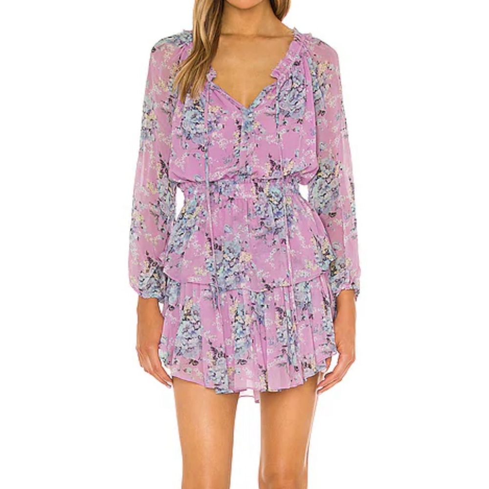Love Shack Fancy- Pink Floral Mini Dress- Size L